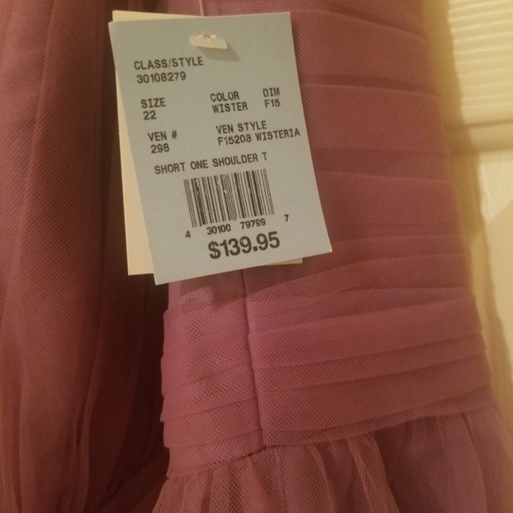 Davids Bridal One Shoulder Tulle Dress - Picture 3 of 4